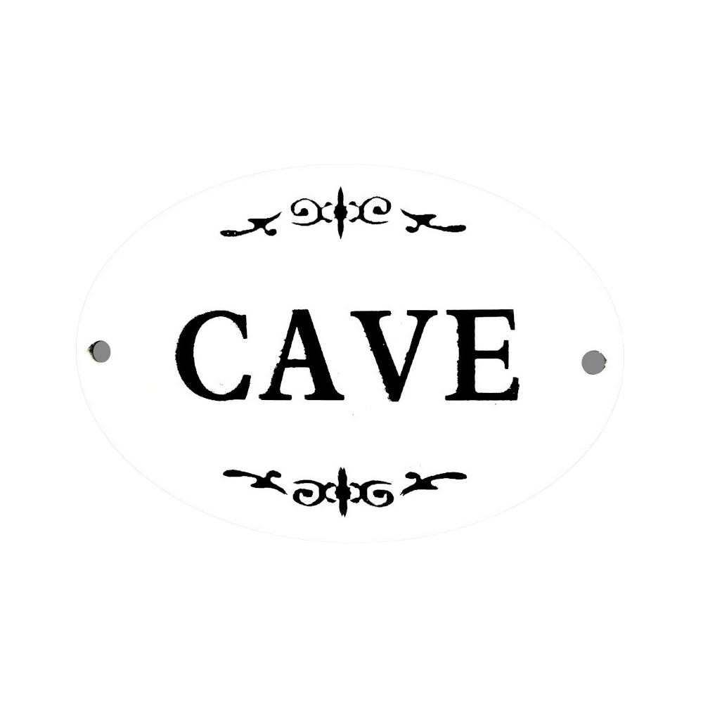 Plaque de porte alu à fixer blanc " cave "