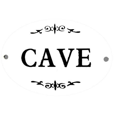 Plaque de porte alu à fixer blanc " cave "