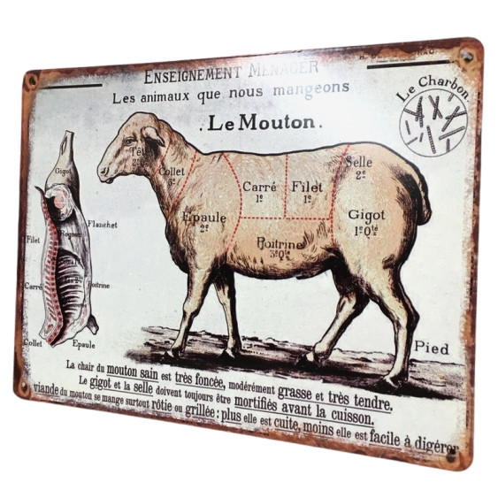 Plaque décorative en métal "Le Mouton"