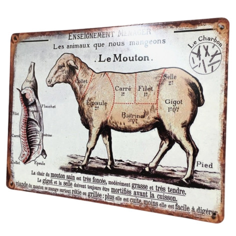 Plaque décorative en métal "Le Mouton"