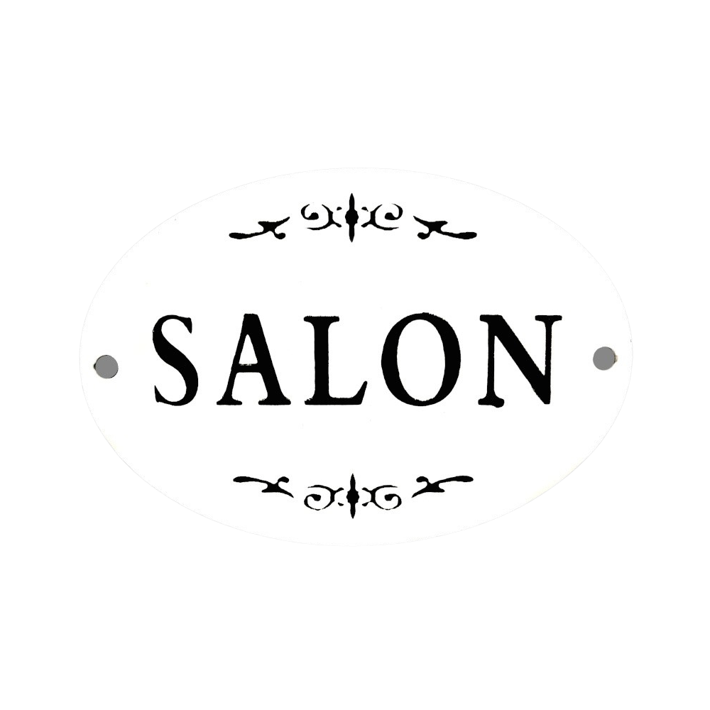 Plaque de porte alu à fixer " salon "